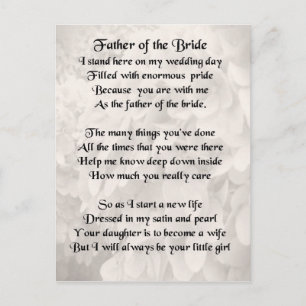 Vater der Braut - Weiß Postkarte