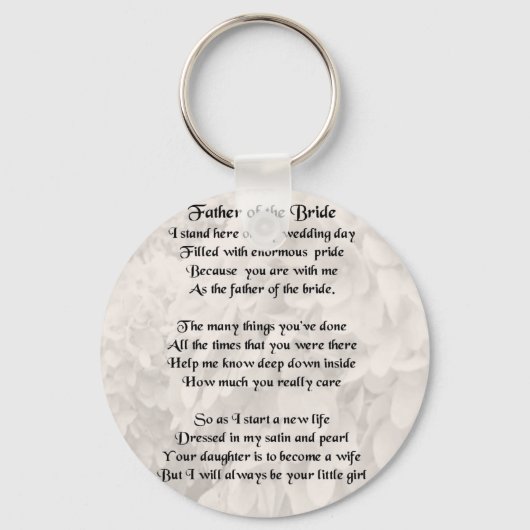 Vater der Braut - Weiß Schlüsselanhänger (Vorderseite)