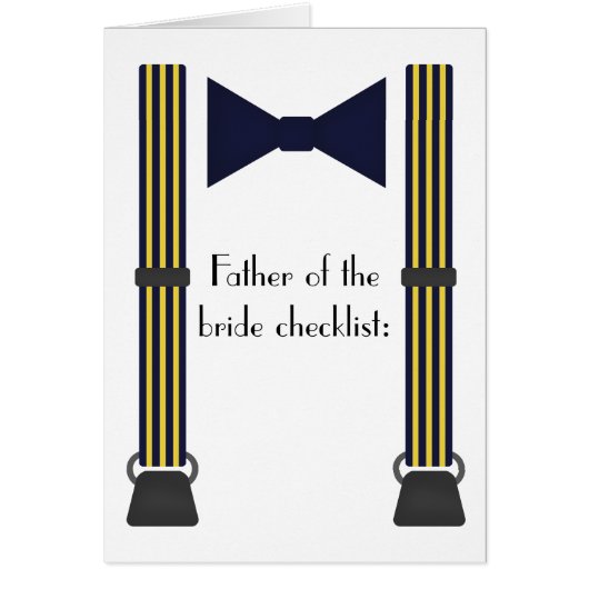 Vater der Brautchecklistenkarte (Vorne)