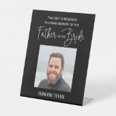 Vater der Brautdenkmal Foto Black Wedding Sockelschild (Vorderseite)