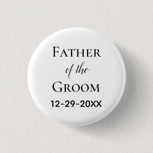 Vater der Brautgroom Hochzeit Button (Vorderseite)