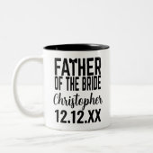 Vater der Brautpaarparent-Tasse Zweifarbige Tasse (Links)