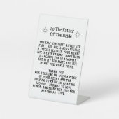 Vater der Brautpest Hochzeitsgeschenk Sockelschild (Vorderseite)