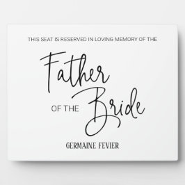 Vater der Brautsitz vorbehalten Gedenkfeier Fotoplatte