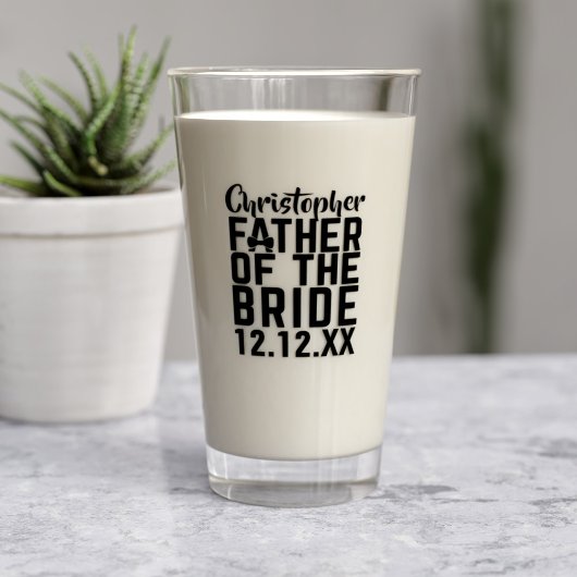 Vater der Bride-Bierglas Hochzeitsgeschenk Glas