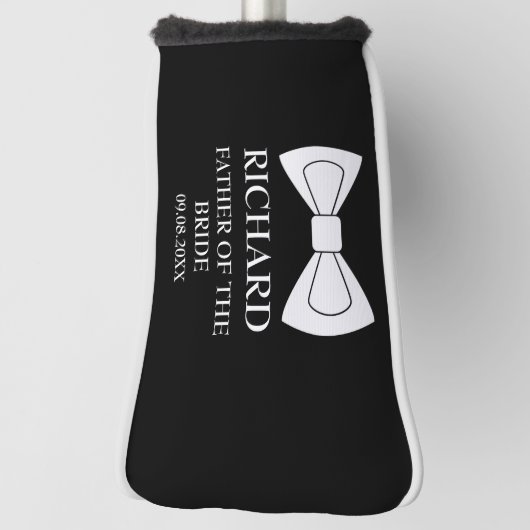 Vater der Bride Black Elegant Moderne Hochzeit Golf Headcover (Rotieren 90)