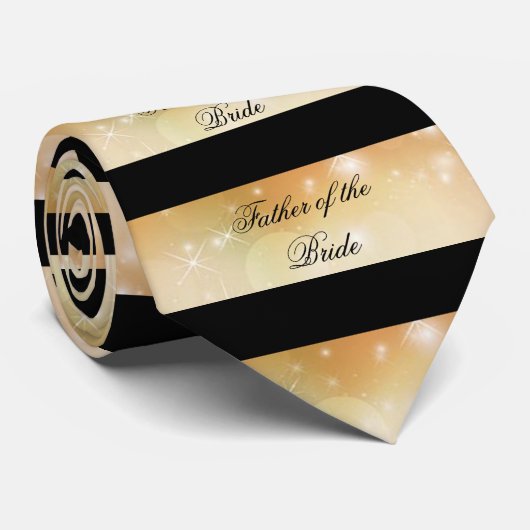 Vater der Bride Black Gold Krawatte (Gerollt)