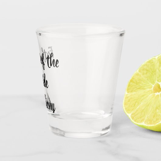 Vater der Bride Black Individuelle Name-Hochzeit Schnapsglas (Rechts)