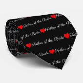 Vater der Bride Black Red Hearts Neck Tie Krawatte (Gerollt)