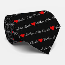 Vater der Bride Black Red Hearts Neck Tie