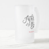 Vater der Bride Black Script & Name Geschenk Mattglas Bierglas (VorderseiteRechts)