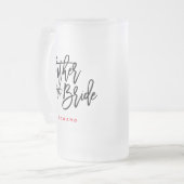 Vater der Bride Black Script & Name Geschenk Mattglas Bierglas (Vorderseite Links)