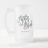 Vater der Bride Black Script & Name Geschenk Mattglas Bierglas (Links)