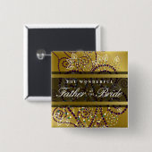 VATER DER BRIDE Boho Spirals Wedding Button (Vorne & Hinten)