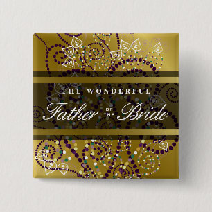 VATER DER BRIDE Boho Spirals Wedding Button