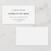 Vater der Bride Business Cards Visitenkarte (Vorne/Hinten)
