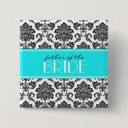 Vater der Bride Damask Taste in blau Button (Vorderseite)