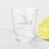 Vater der Bride Geschenk Moderne Monogramm Name Ni Schnapsglas (Rückseite)