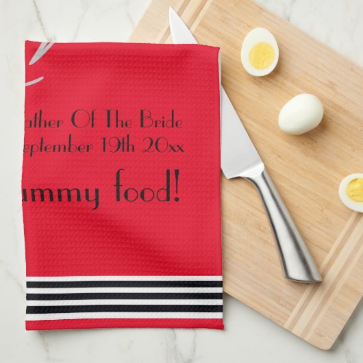 Vater der Bride Geschenk Monogramm Name rustikale Geschirrtuch (Viertel Falte)