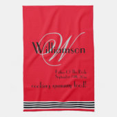 Vater der Bride Geschenk Monogramm Name rustikale Geschirrtuch (Vertikal)