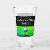 Vater der Bride Golf Sports Wedding Bachelor Glas (Rückseite)