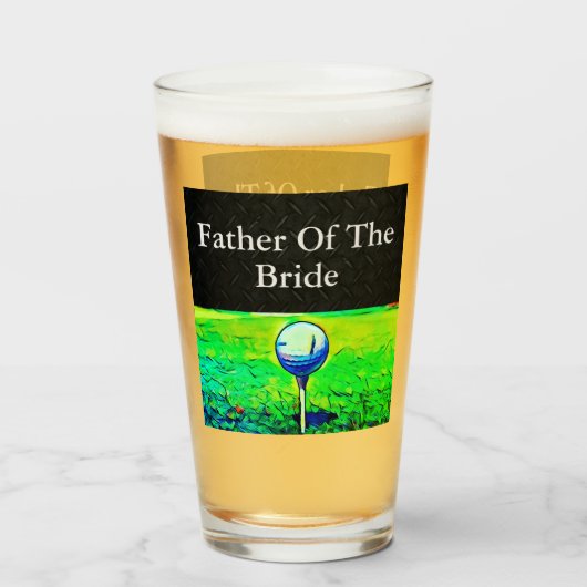 Vater der Bride Golf Sports Wedding Bachelor Glas (Rückseite (gefüllt))