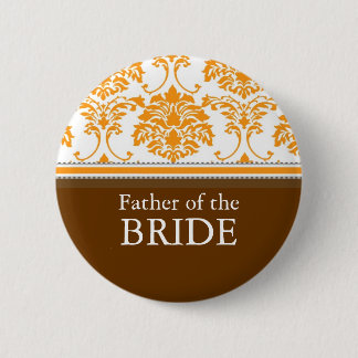 Vater der Bride Orange Damast Button