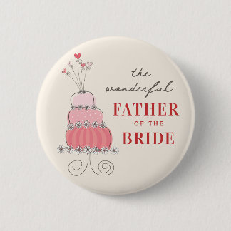 VATER DER BRIDE Sweet Pink Wedding Cake Button