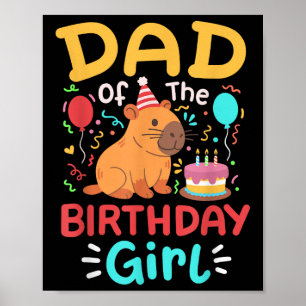 Vater der Geburtstagskinder Niedlich Capybara Bday Poster