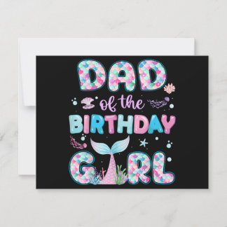 Vater der Geburtstagsmädchenfamilie Mermaid P Einladung