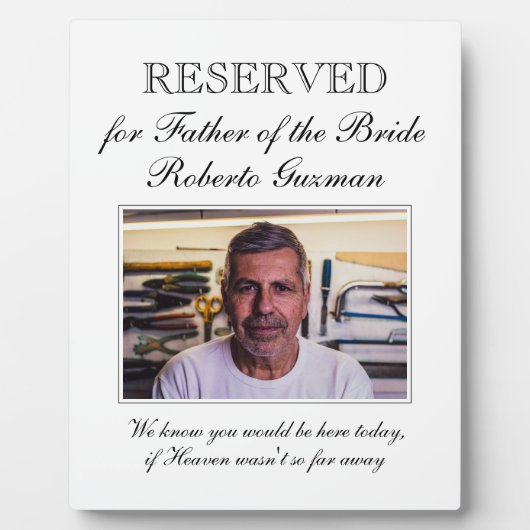 Vater der Gedenkfeier zum Foto der Braut Fotoplatte (Vorderseite)