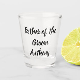 Vater der Groom Black Individuelle Name-Hochzeit Schnapsglas