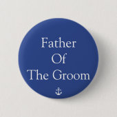 Vater der Groom Blue Nautical Wedding Buttons (Vorderseite)