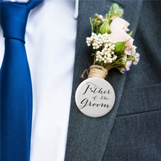 Vater der Groom Classic Script Wedding Party Button