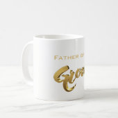 Vater der Groom Elegant Typografie Gold Text Kaffeetasse (Vorderseite Links)