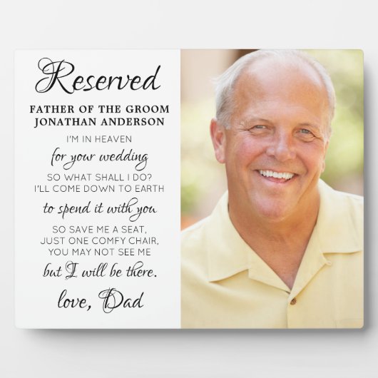 Vater der Groom-Foto-Himmelsheirat Fotoplatte (Vorderseite)