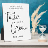 Vater der Groom Gedenkstätte reserviert Hochzeit Fotoplatte (Seite)