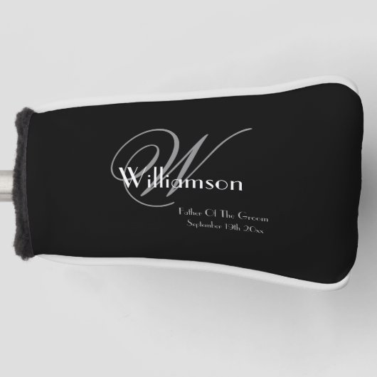 Vater der Groom Geschenk Elegant Monogram rustikal Golf Headcover (Vorderseite)