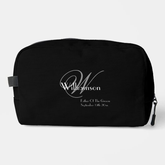 Vater der Groom Geschenk klassische Monogramm Cool Waschbeutel (Vorderseite)
