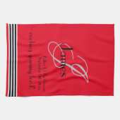 Vater der Groom Geschenk Monogramm Name rustikale Geschirrtuch (Horizontal)