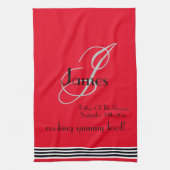 Vater der Groom Geschenk Monogramm Name rustikale Geschirrtuch (Vertikal)