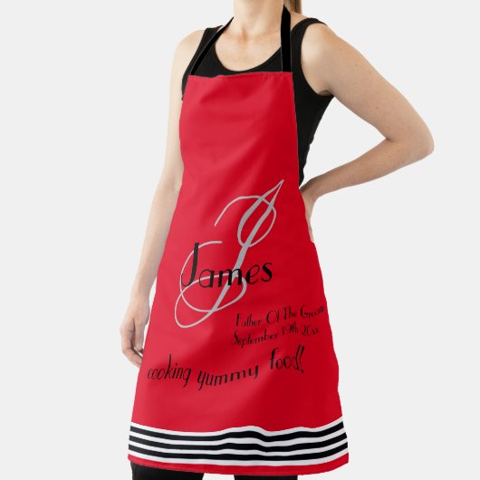 Vater der Groom Geschenk Monogramm Name rustikale Schürze (InSitu)