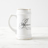 Vater der Groom Geschenk Skript Monogram rustikale Bierglas (Links)