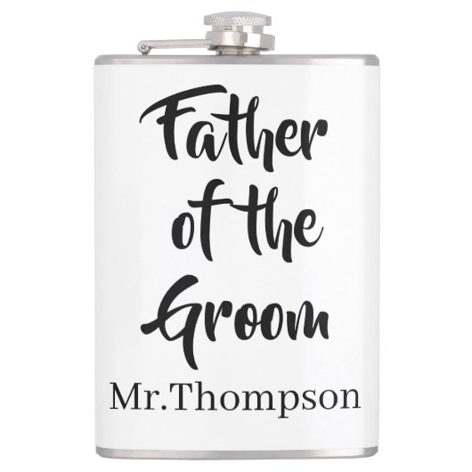 Vater der Groom Gewohnte Hochzeitspartei Geschenk Flachmann (Vorderseite)