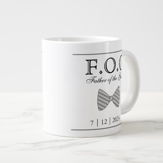Vater der Groom-Hochzeit Datum halten Jumbo-Tasse (Vorderseite Rechts)