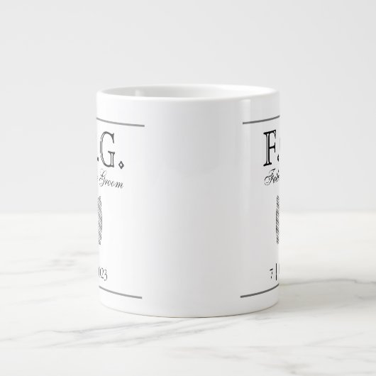 Vater der Groom-Hochzeit Datum halten Jumbo-Tasse (Vorderseite)