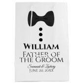 Vater der Groom Hochzeitsgeschenktasche mit schwar Mittlere Geschenktüte (Rückseite)