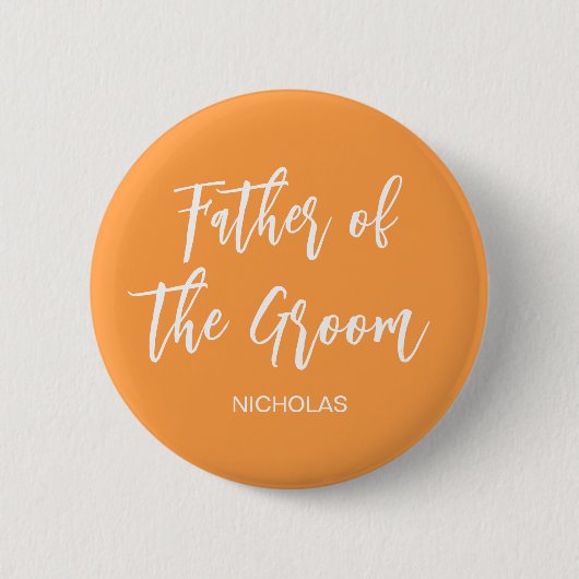 Vater der Groom Orange White Button (Vorderseite)