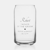 Vater der Groom Personalisierte Hochzeit Dosenglas (Vorderseite)