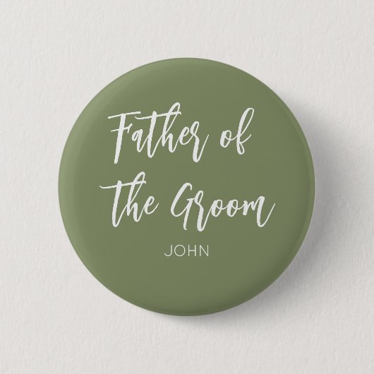 Vater der Groom Sage Green White Button (Vorderseite)